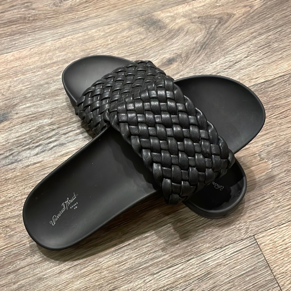 Black Slip-On Sandals